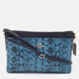 Coach Black and Blue Python embossed leather Journal/ crossbody